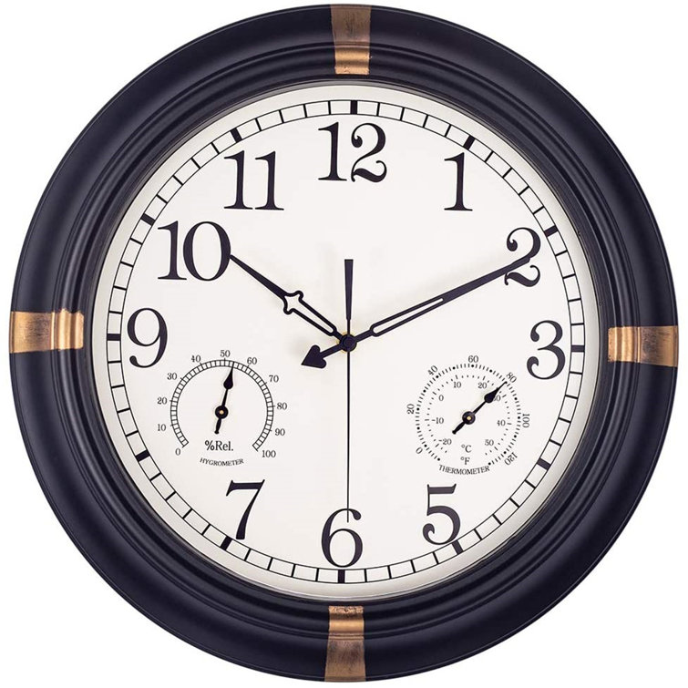 Williston Waterproof Outdoor Clock, Large Wall Clocks With